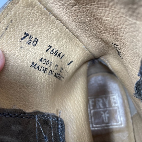 Frye Jaden Roper Western Leather Ankle Boots Size 7.5 - Picture 12 of 12